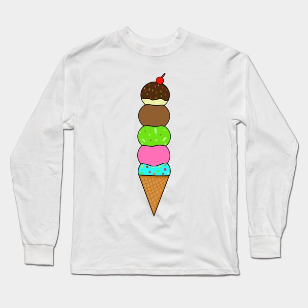 Giant Ice Cream Cone Long Sleeve T-Shirt by MoreThanADrop